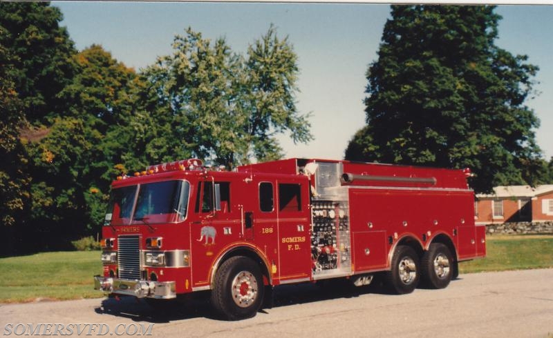 Engine 188 1990-2014.  
1990 Pierce.  
1500 GPM tanker/pumper.  
2000 Gallons.