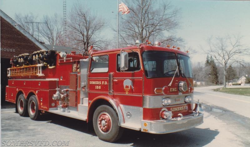 Engine 186.  1979-2009.  
1979 Oren.  
1000 GPM tanker/pumper.  
2000 Gallons.  
Rebuilt by Pierce 1991. 