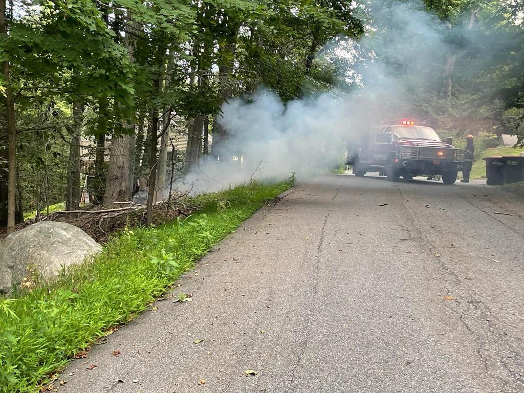 MA14 operating at a wires down and brush fire call this afternoon in